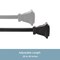 Kenney Mfg Kenney Seville 5/8" Standard Decorative Window Curtain Rod, 28-48", Matte Black KN75795NP - alternate 3